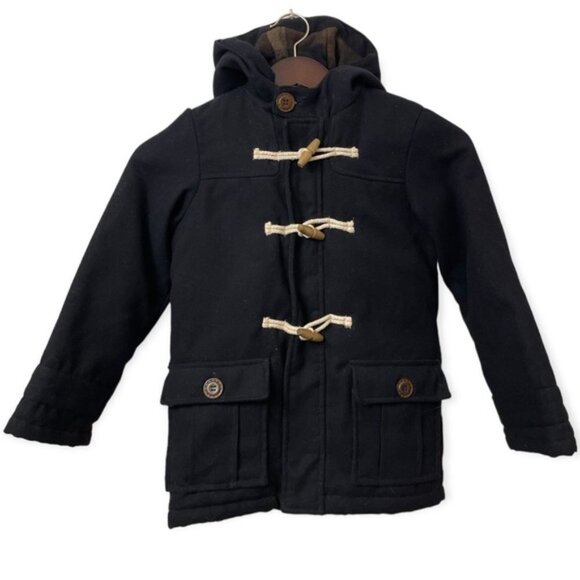 F.o.g London Fog kids black hooded duffle coat 6X - Picture 2 of 10